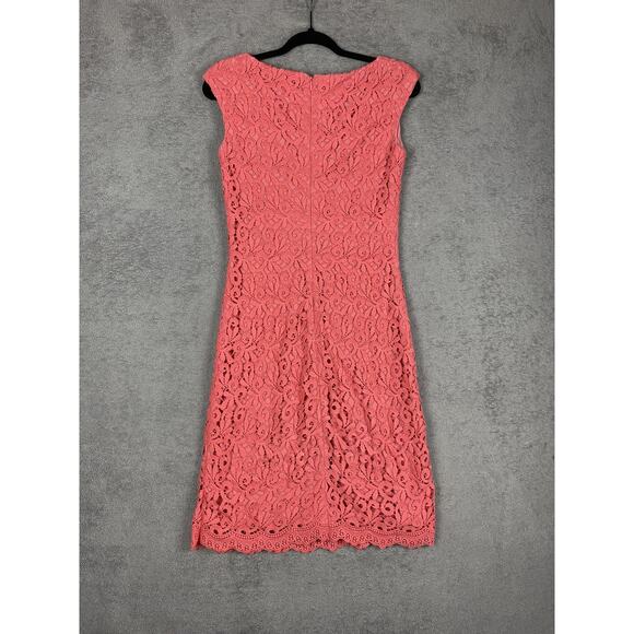 Lauren Ralph Lauren Dress Womens 2 Pink Lace Sleeveless Sheath Formal Cocktail - Picture 4 of 13